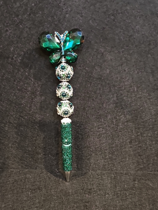 Accessories - Emerald Butterfly Luxe Rhinestone ✨💚 Statement Beaded Pen
